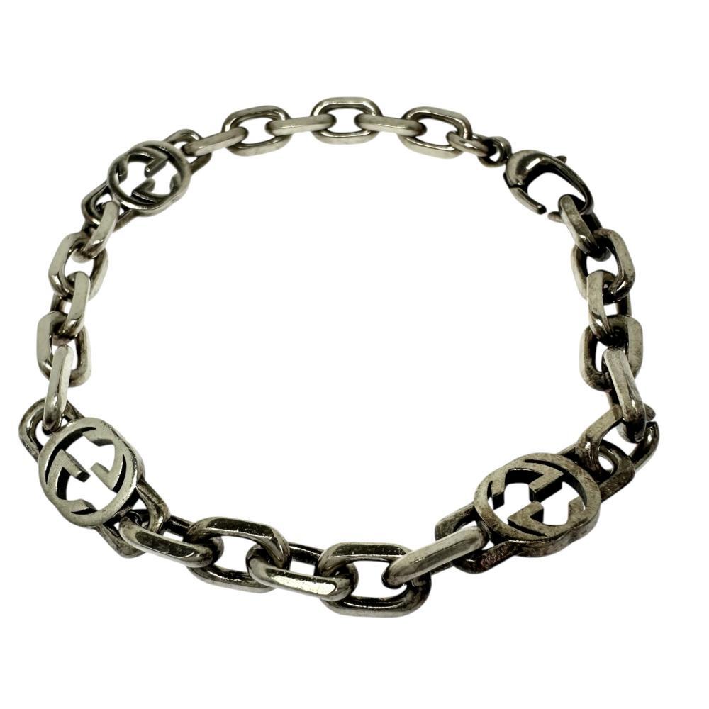 GUCCI/グッチ インターロッキングG ブレスレット シルバー925 18.0g 18cm ユニセックス拍卖