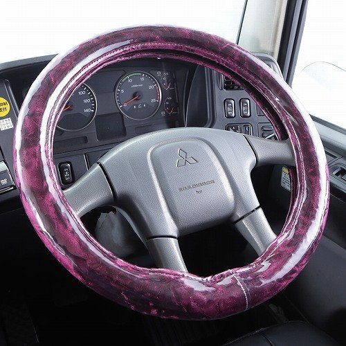 トラック内装 チンチラ 極太ハンドルカバー ビニール付 ワインパープル LM/NEWエルフ PMエルフ 07エルフ デュトロ ダイナ【送料800円】拍卖