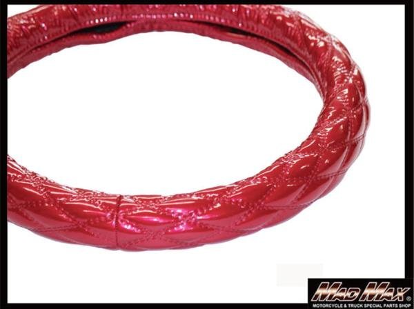 トラック用品 極太 ダブルステッチ NEWブレイクキルト エナメルキルト ハンドルカバー エンジ 2L(46.5-47cm)【送料800円】拍卖