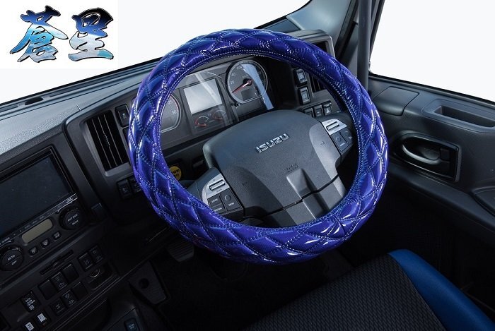 MADMAX トラック用品 蒼星 (アース) エナメルレザー ハンドルカバー ネイビー S/サンバー クリッパー【送料800円】拍卖