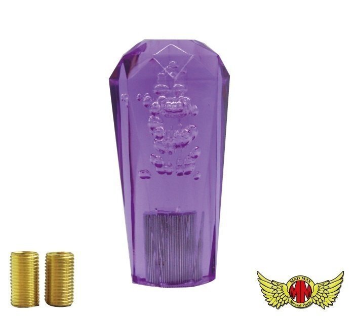 MADMAX トラック用品 内装 クリスタル ダイヤカット シフトノブ 泡 100MM パープル/変換アダプター付 12x1.25 10x1.25 8x1.25【送料800円】拍卖