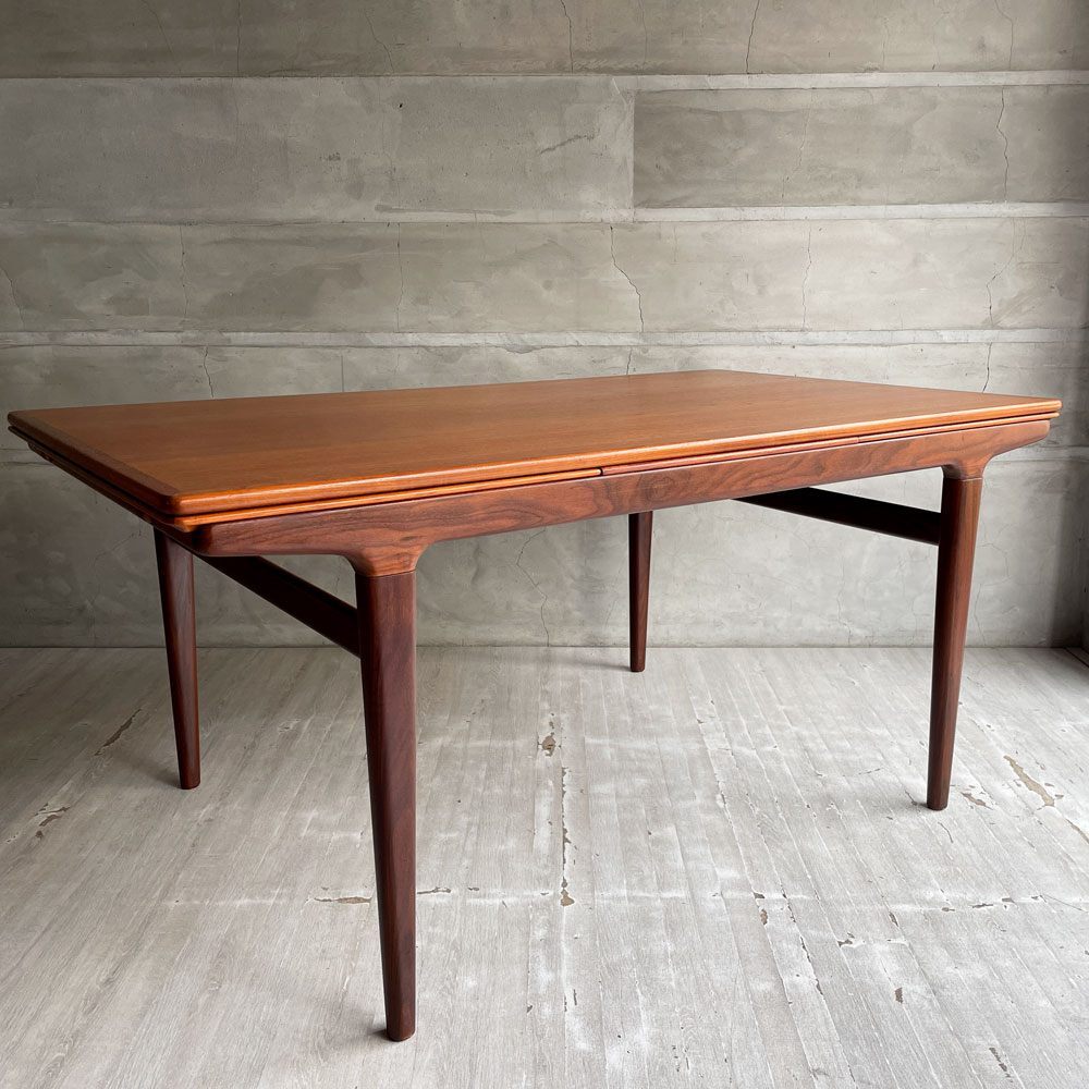 ♪ Uldum Mobelfabrik ヨハネス・アンダーセン エクステンションダイニングテーブル 伸長式 チーク材 デンマーク 北欧ビンテージ ♪拍卖