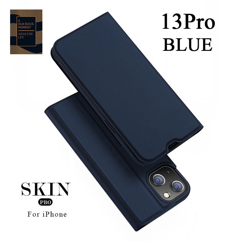 iPhone 13 Pro アイフォン13プロケース ブルー 手帳型 PUレザー カード収納 スタンド機能 指紋防止 耐衝撃 箱入り プレゼント拍卖