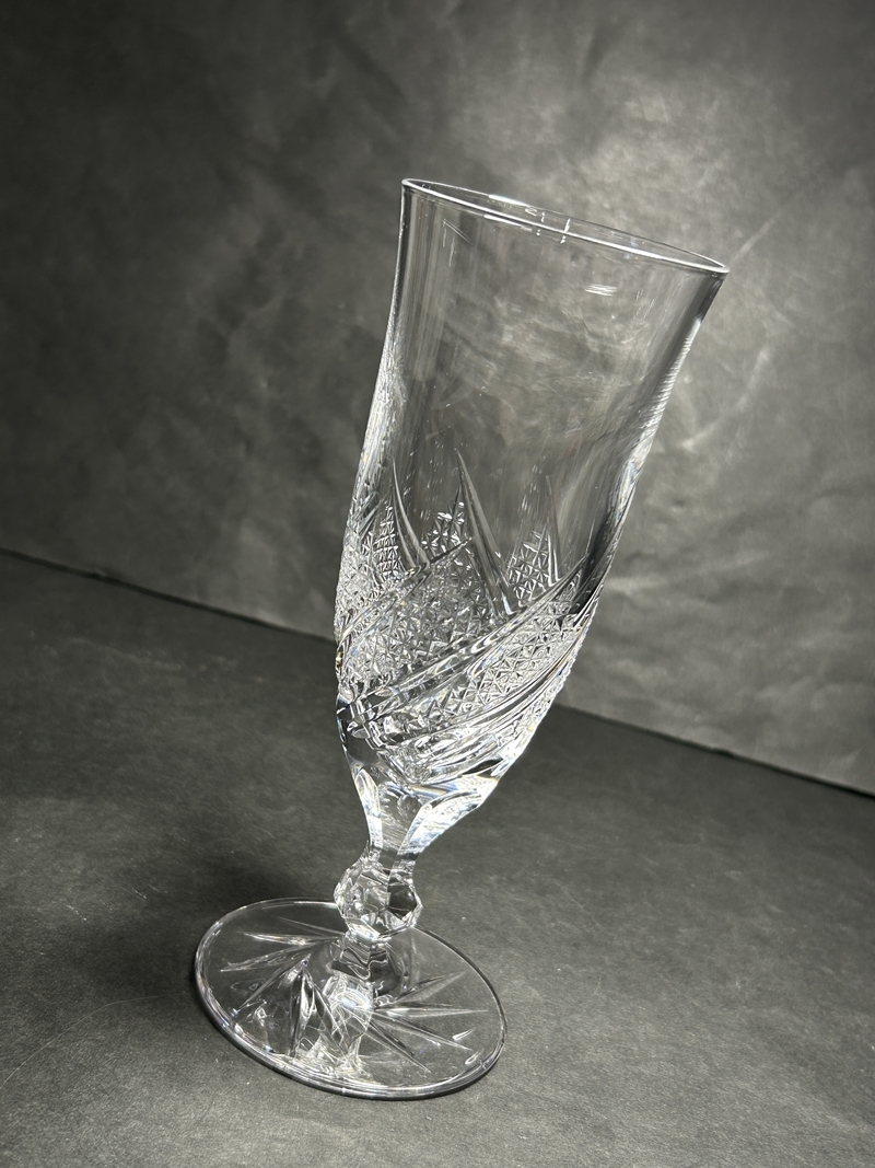 ● コレクター必見 クリスタルガラス シャンパングラス 高さ約17cm ガラス製 グラス コレクション op443拍卖