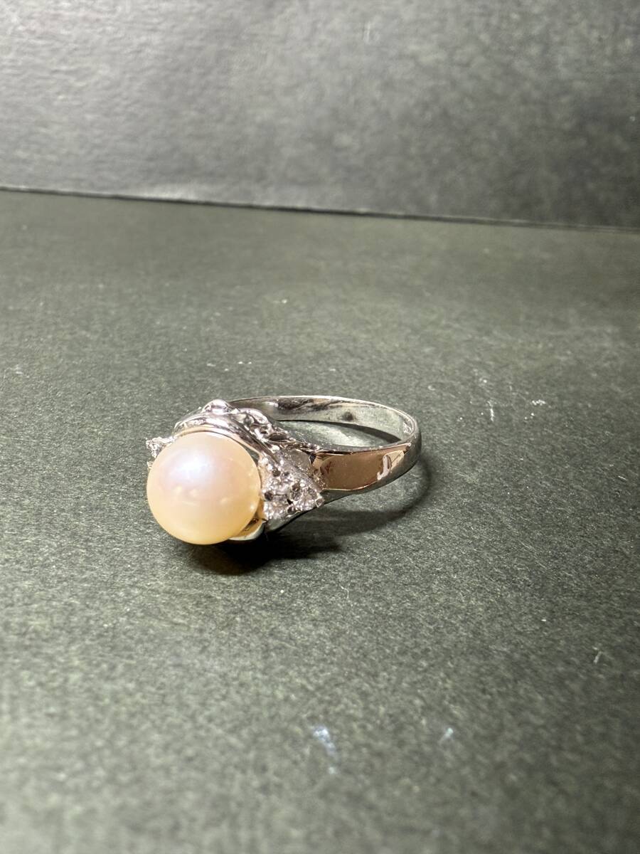 ★コレクター必見 シルバー? リング パール付き 指輪 レディース アクセサリー 飾り コレクション To199拍卖