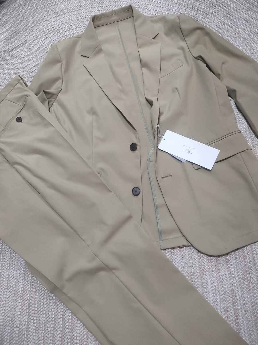 新品 定価24970 ナノユニバース Damerino ツイルストレッチ セットアップ M ベージュ ジャケット パンツ スラックス メンズ Nano Universe拍卖