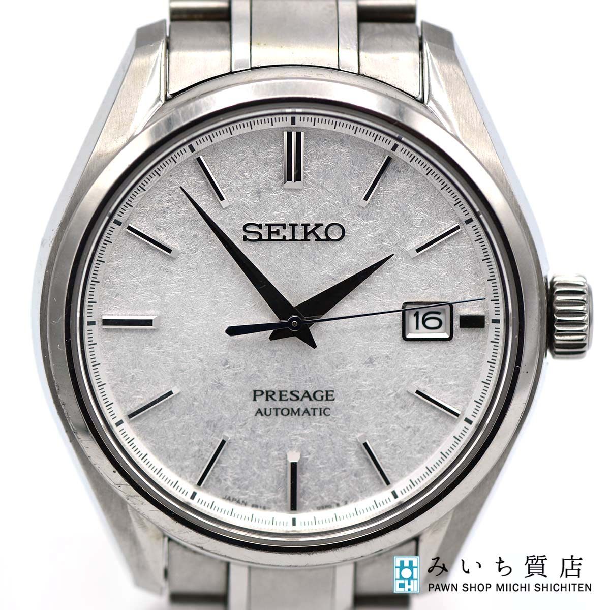 質屋 腕時計 稼働 SEIKO セイコー プレサージュ 6R15-0A40自動巻き 裏スケ シルバー色文字盤 箱有 ok124 みいち質店拍卖