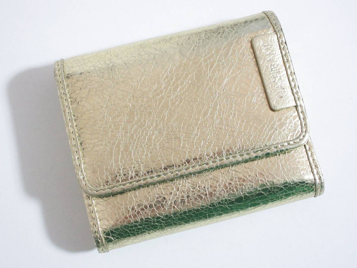 HASHIBAMI ハシバミ レザー ウォレット 三つ折り財布 ゴールド yg6939拍卖