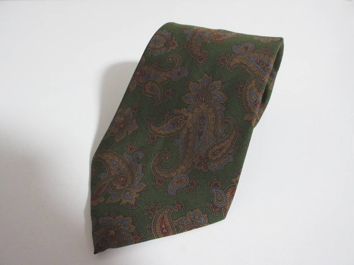 COACH コーチ ペイズリー柄 シルク ネクタイ グリーン系 yg7009拍卖