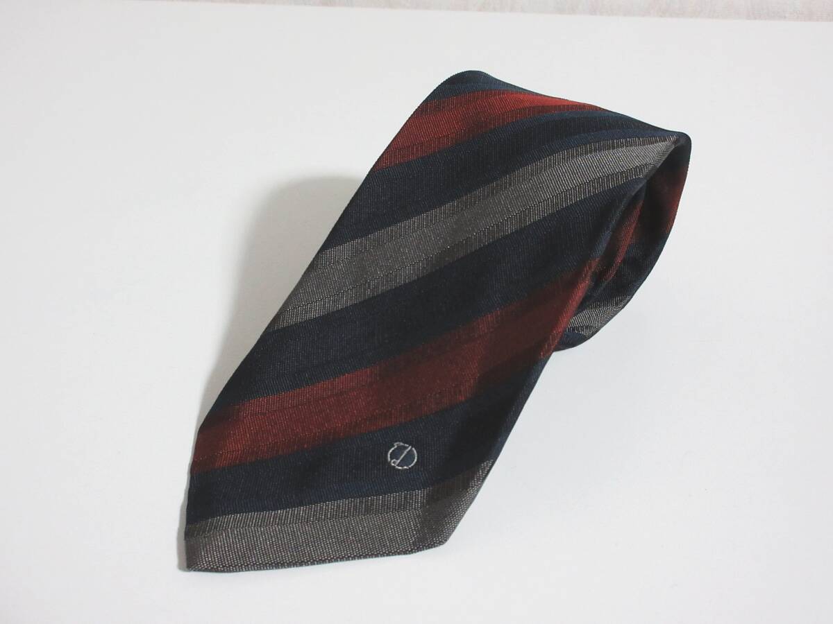 dunhill ダンヒル ヴィンテージ ロゴ レジメンタルストライプ シルク ネクタイ yg7024拍卖