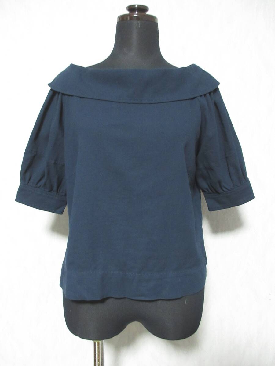 ESTNATION エストネーション 半袖 シャツ ブラウス レディース 36 ネイビー 01-109-10-034614 yg6980拍卖