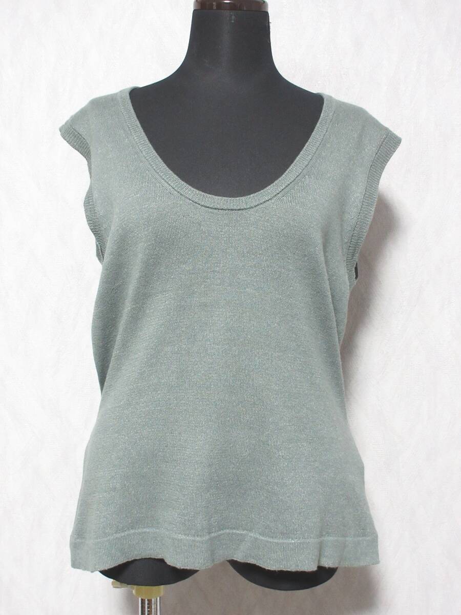 MARGARET HOWELL マーガレットハウエル コットン×リネン ノースリーブニット レディース 2 yg6984拍卖