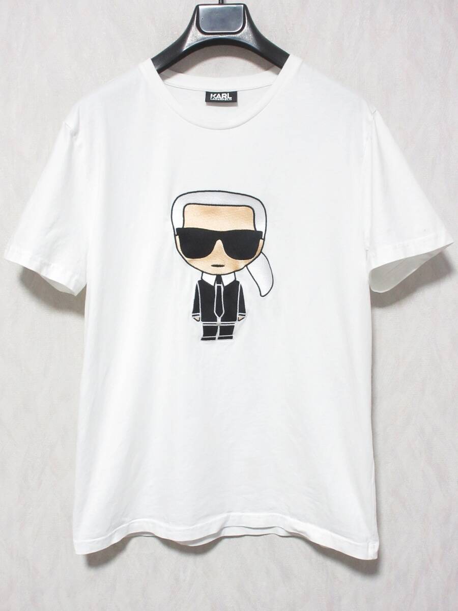 Karl Lagerfeld カールラガーフェルド 半袖 Tシャツ メンズ L ホワイト yg7064拍卖