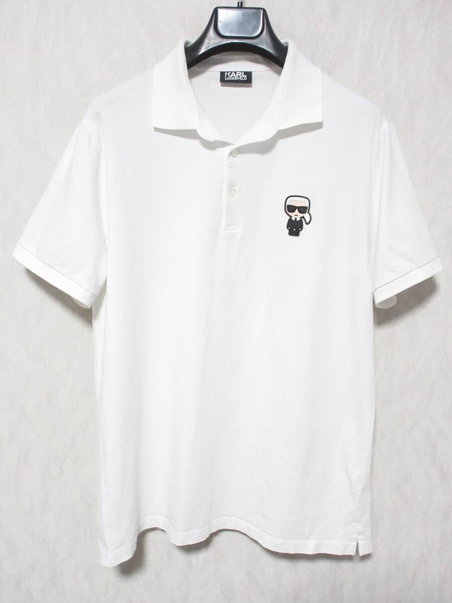 Karl Lagerfeld カールラガーフェルド 半袖 ポロシャツ 745021 メンズ L ホワイト yg7071拍卖