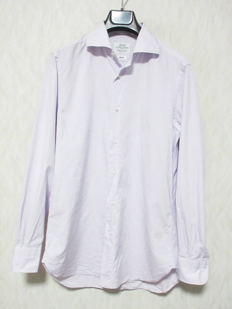 UNITED ARROWS ユナイテッドアローズ slim fit 長袖 シャツ Yシャツ ビジネス メンズ 39 パープル yg7073拍卖