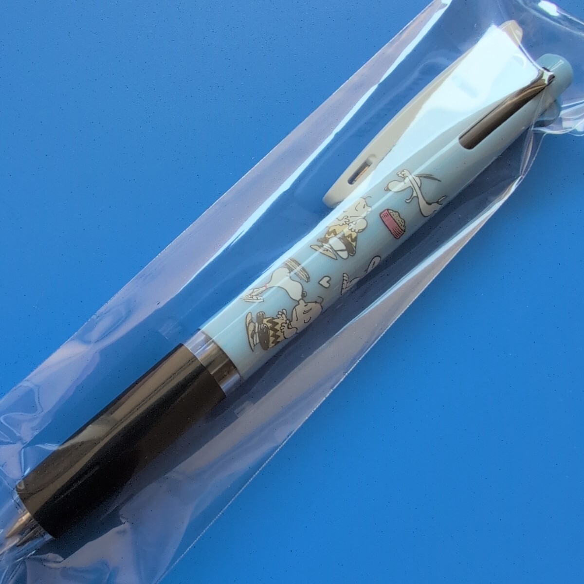 ★スヌーピー★ジェットストリーム★3色ボールペン★水色・黒 ベリーハングリー拍卖