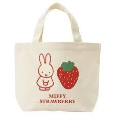 ★ミッフィー★【MIFFY STRAWBERRY】★ストロベリー★マチ付きバッグ★ランチトートバッグ★レア拍卖