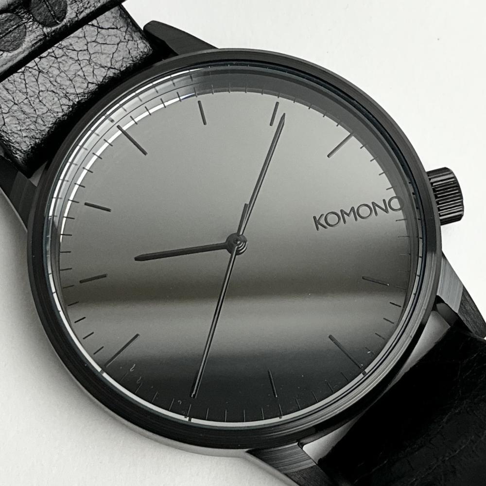 KOMONO コモノ 腕時計 ユニセックス ウィンストンミラー WINSTON MIRROR レザーベルト メンズ レディース ブラックブラック 付属品なし拍卖