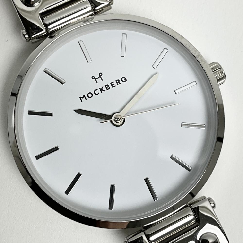 モックバーグ 腕時計 MOCKBERG レディース シルバー ブラウン レザーベルト アナログ 訳あり 付属品なし拍卖