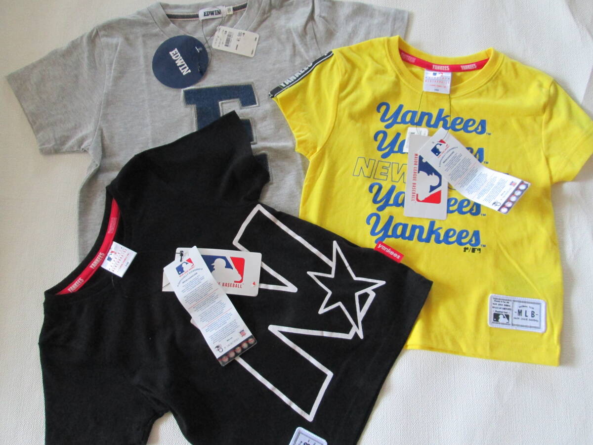 男の子 半袖Tシャツ Yankees EDWIN サイズ100.110.130 3枚セット 新品未使用品拍卖