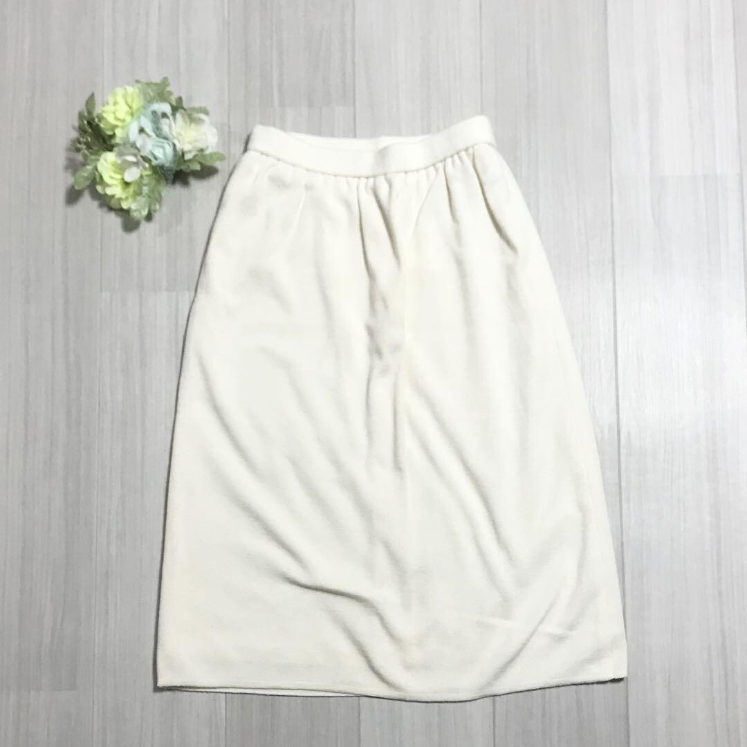 レディース ひざ丈 タイト ニットスカート フリーサイズ 毛40% b0182拍卖