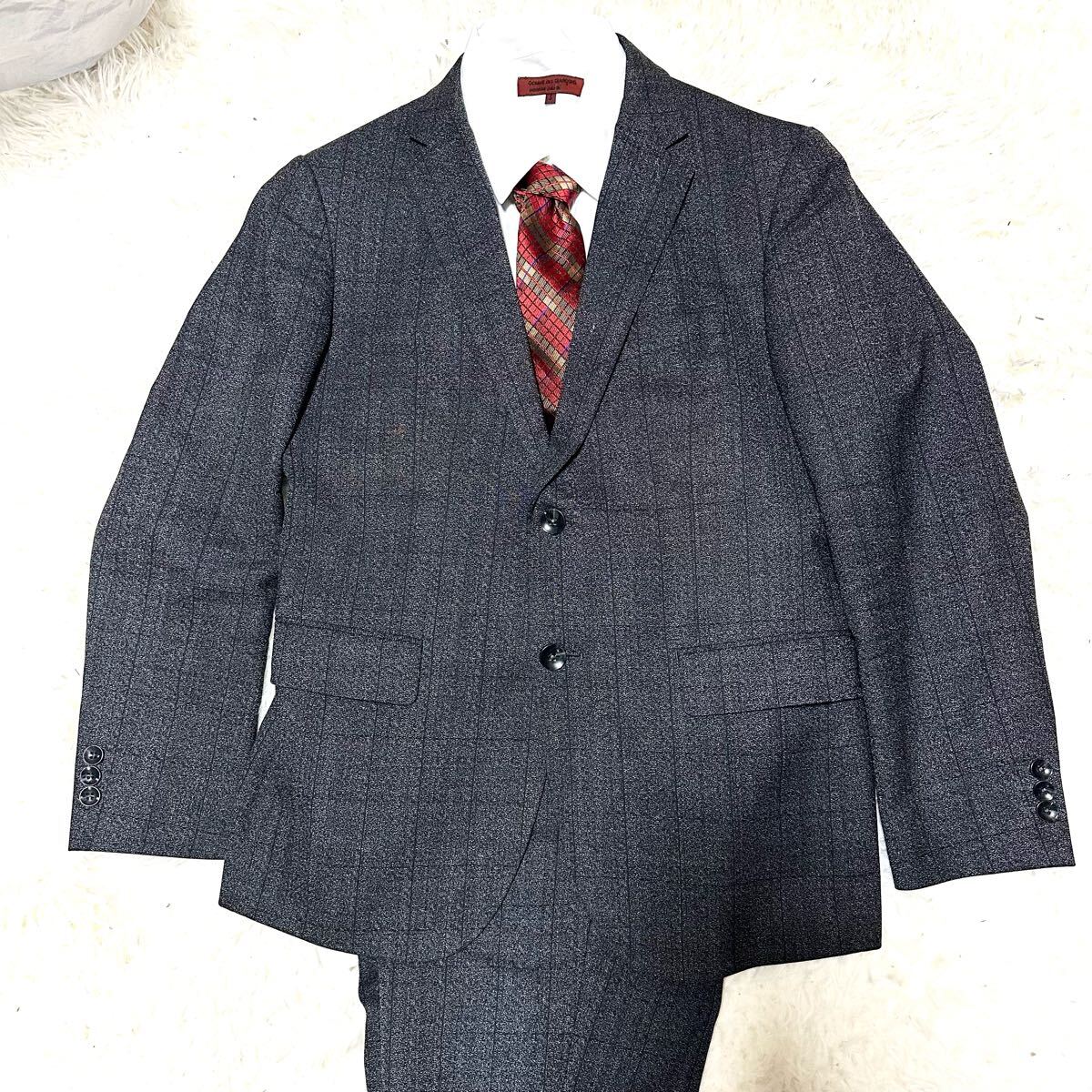 URBAN SETTER セットアップスーツ グレーチェックウォッシャブル M拍卖