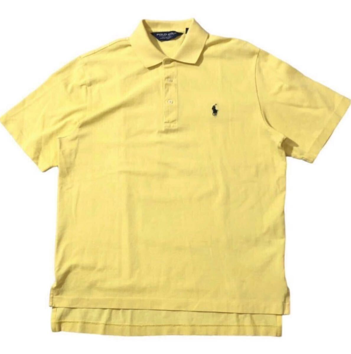 送料無料 ● POLO RALPH LAUREN GOLF ポロゴルフ ● ロゴ ポニー 刺繍 半袖 ゴルフ ポロシャツ イエロー M拍卖