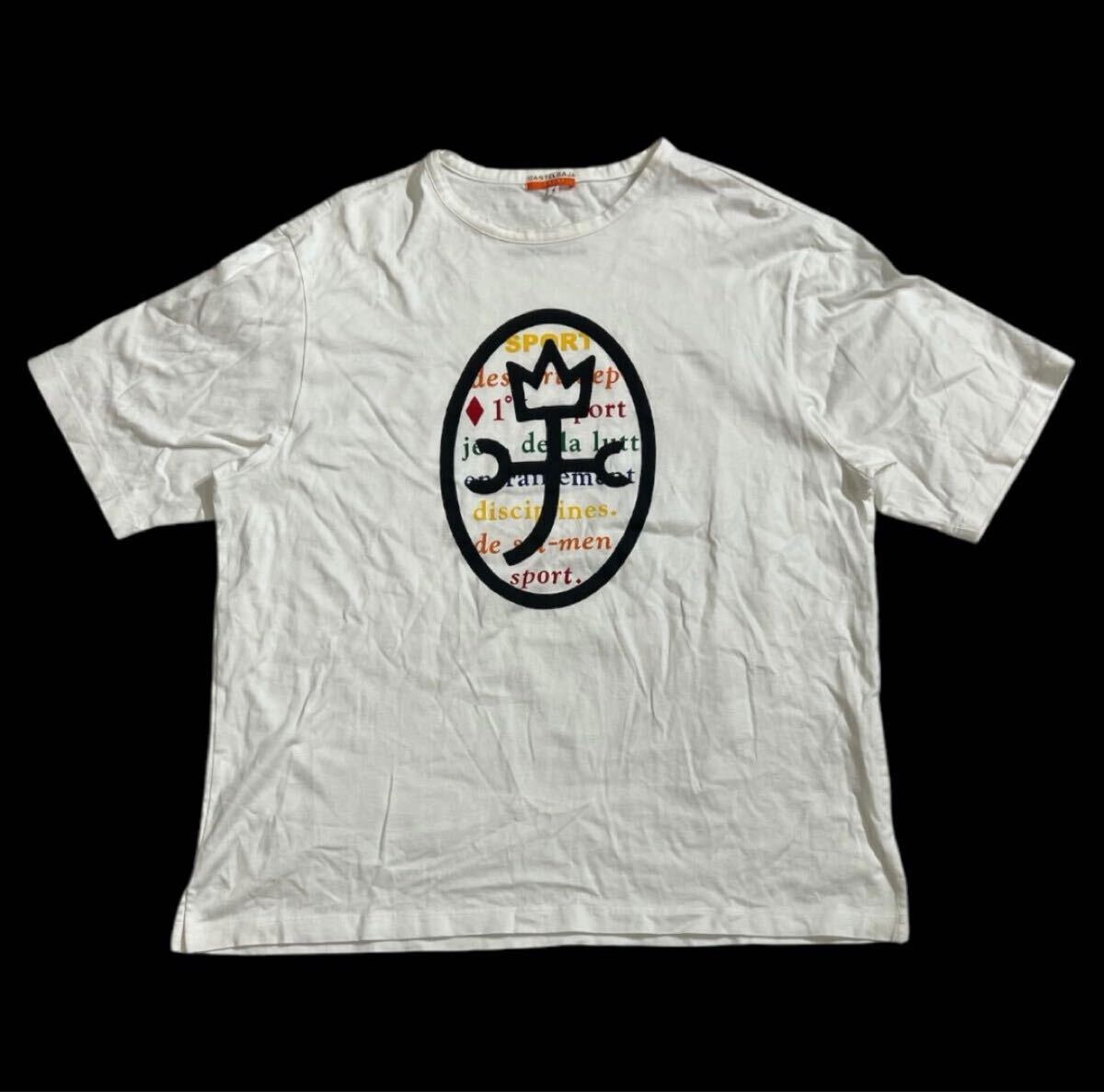 送料無料 ■ CASTELBAJAC SPORT カステルバジャック ■ フロント ビッグ 家紋 ロゴ プリント 半袖 Tシャツ ホワイト 4 拍卖