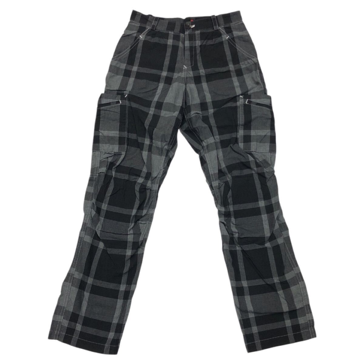 送料無料 希少 赤タグ ■ Y's YOHJI YAMAMOTO ヨウジヤマモト ■ YL-P63-051 チェック柄 カーゴ パンツ ブラック×グレー 2拍卖