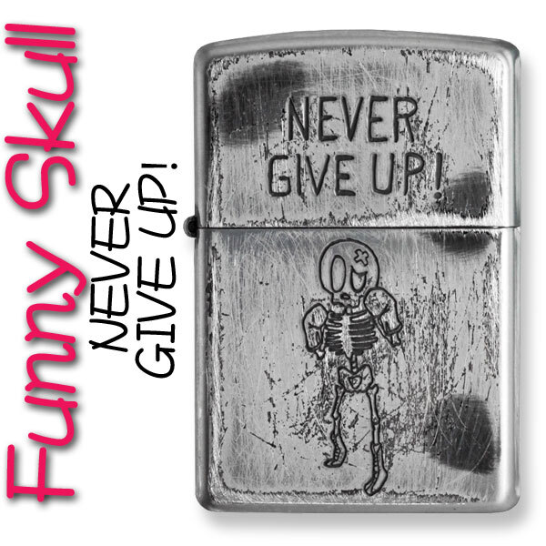 Zippo(ジッポー):FUNNY SKULL/2UDS-GIVEUP(あきらめないで。)【ネコポス対応可】拍卖