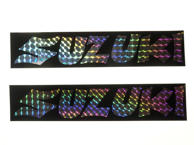 〇'70s SUZUKI スズキ 光るレインボーデカール NOS 2枚 ビンテージ拍卖