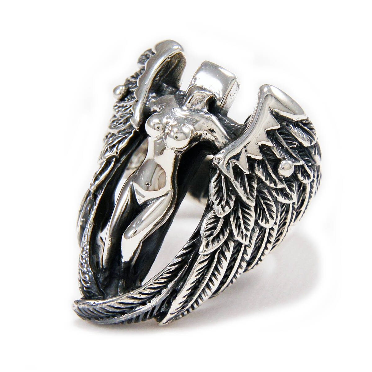 34号 クロスウィングエンゼル925シルバーリング925刻印あり 品番 : CS-R009拍卖