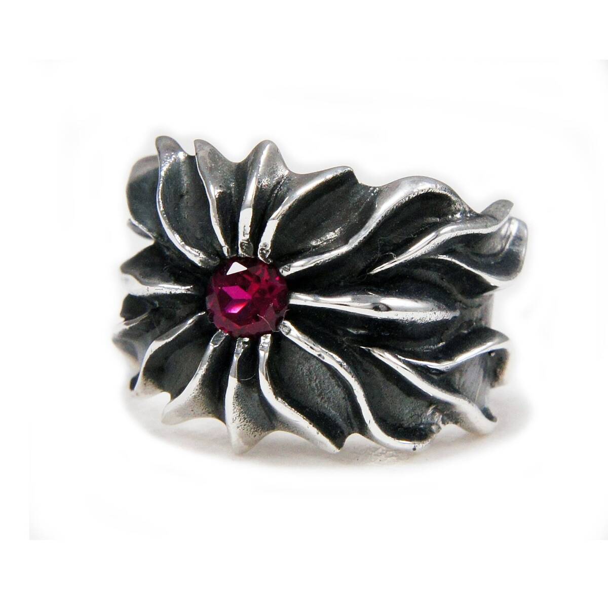 18号 19号 20号 22号 人工ルビー925シルバーリング 925刻印あり EC-R037R拍卖