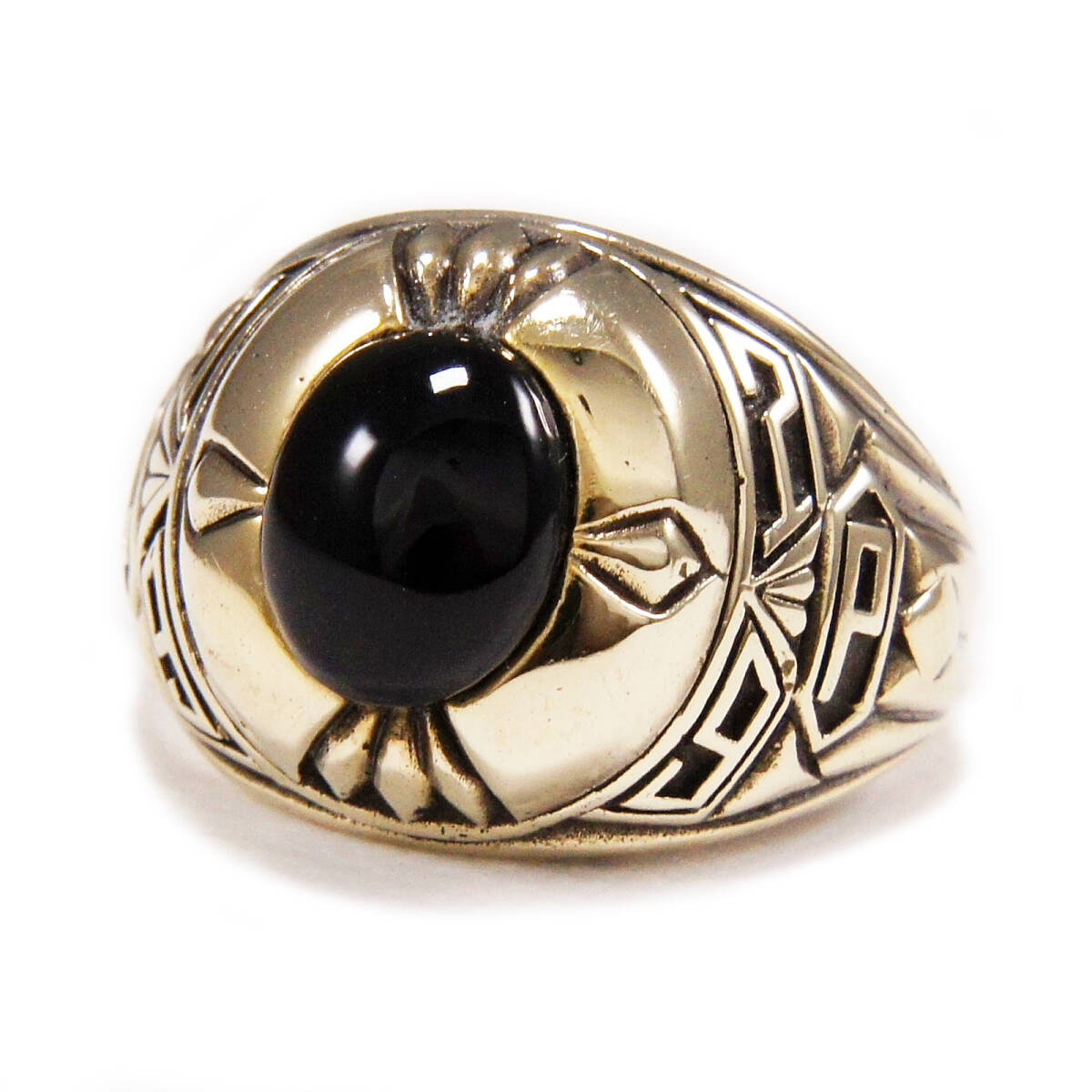 15号 16号 19号 オニキス 真鍮 リング GB-R014拍卖