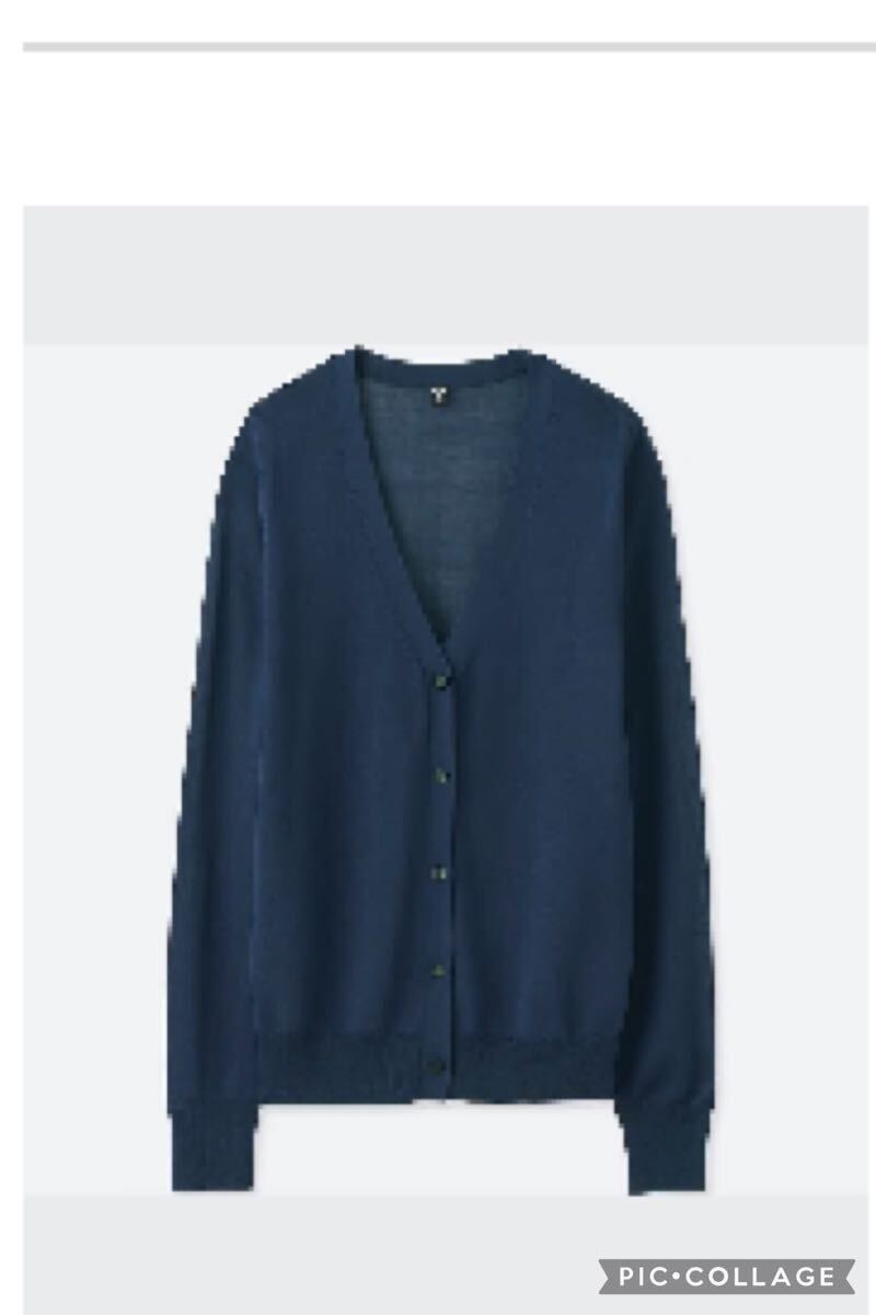 新品 ユニクロ ライトVネック カーディガン ネイビー S 冷房対策 日焼け対策拍卖