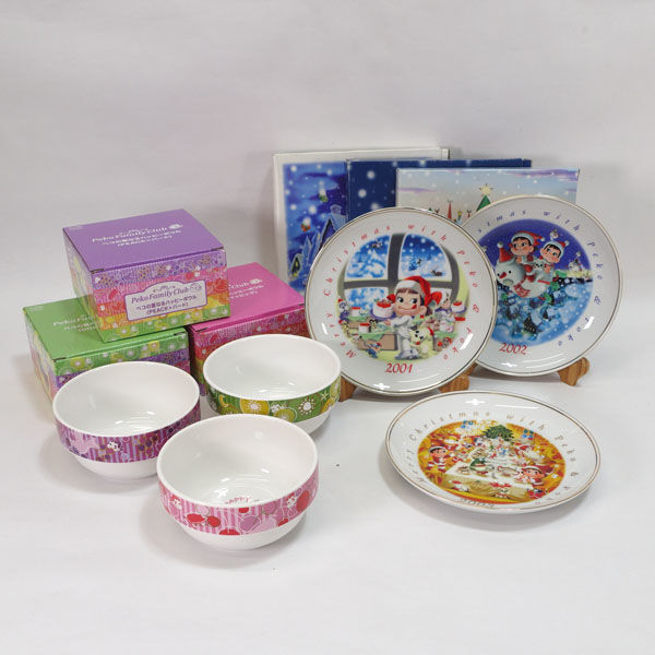 ★ 不二家のペコちゃん セット 不二家のペコちゃん プレート&ボウルセット(各3) (0220521537)拍卖