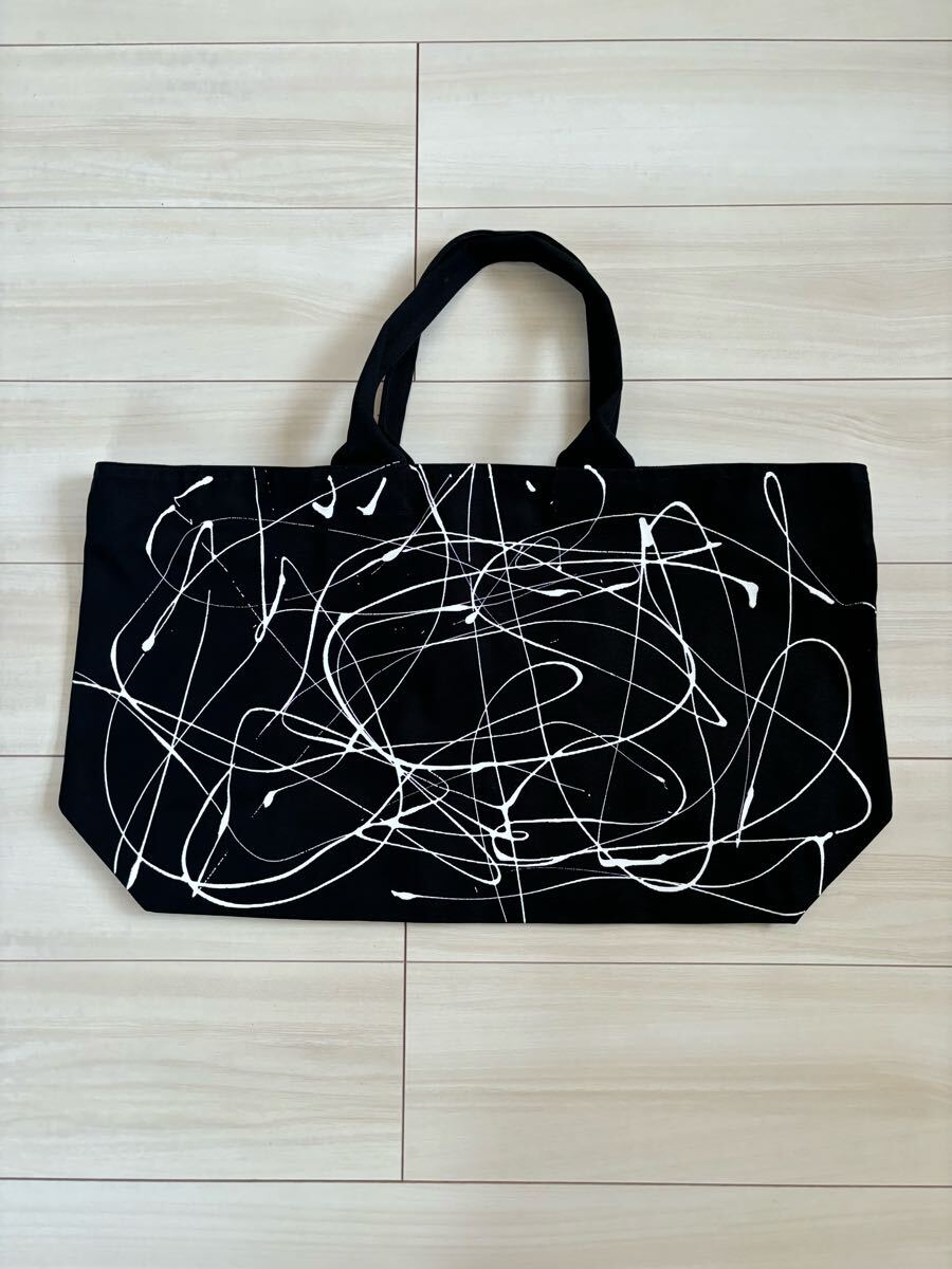 ◯(46)OSMOSIS ブラック×ホワイトペイント 大容量 バッグ拍卖