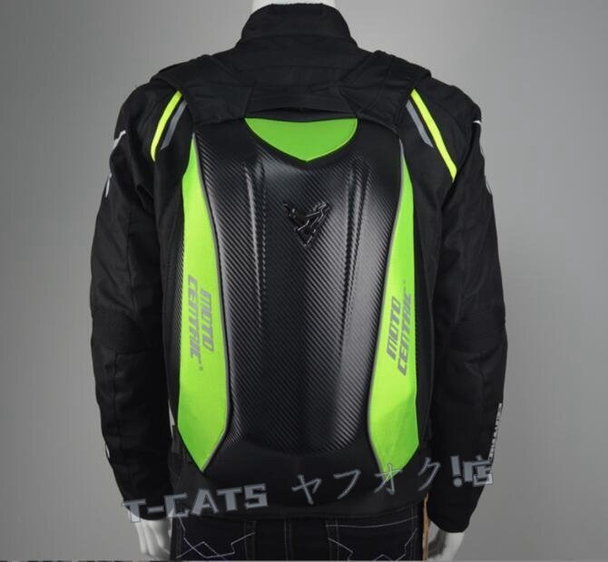 ☆新品4色選択 バイクウエア 炭繊維 摩耗性 リュックサック レア物 ツーリング 防水 レーシングトップ/グリーン拍卖