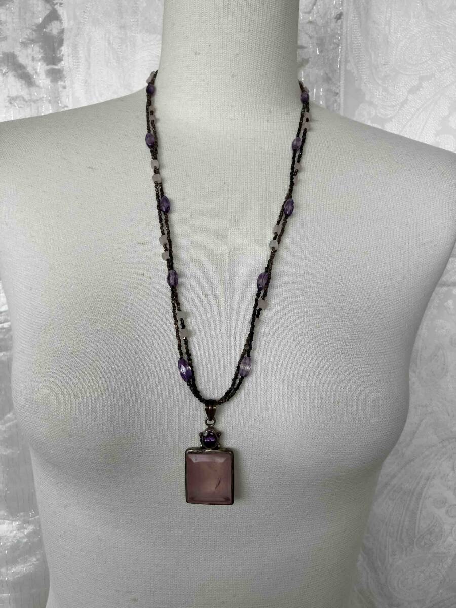 紅水晶・アメジスト・SV ペンダントネックレス 未使用拍卖