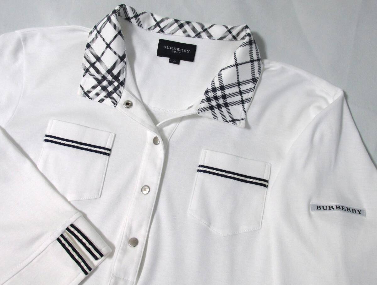 《美品》BURBERRY GOLF バーバリー チェック柄 ポロシャツ 刺繍ロゴ ※ホームクリーニング済み拍卖