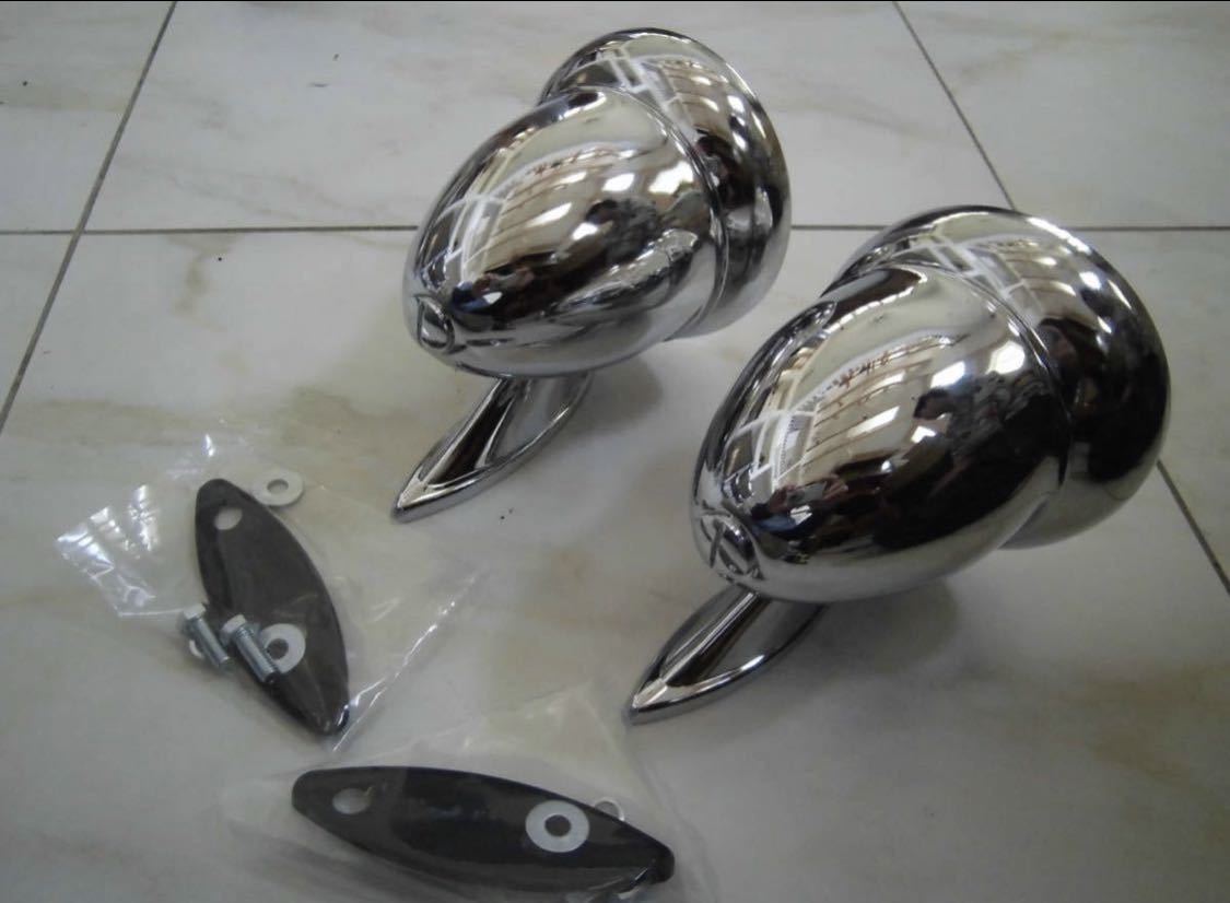 GTミラークローム新品左右セット。昭和旧車などにハコスカケンメリブルーバードブタケツカローラカリーナサニーブタ目当時物拍卖