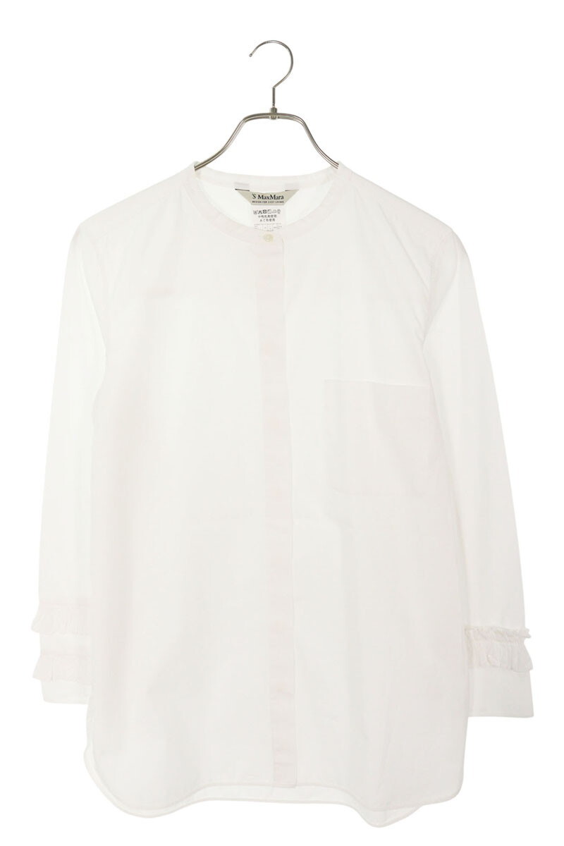 エスマックスマーラ サイズ:36 919602196 袖フリルポプリン長袖シャツ 中古 BS99拍卖