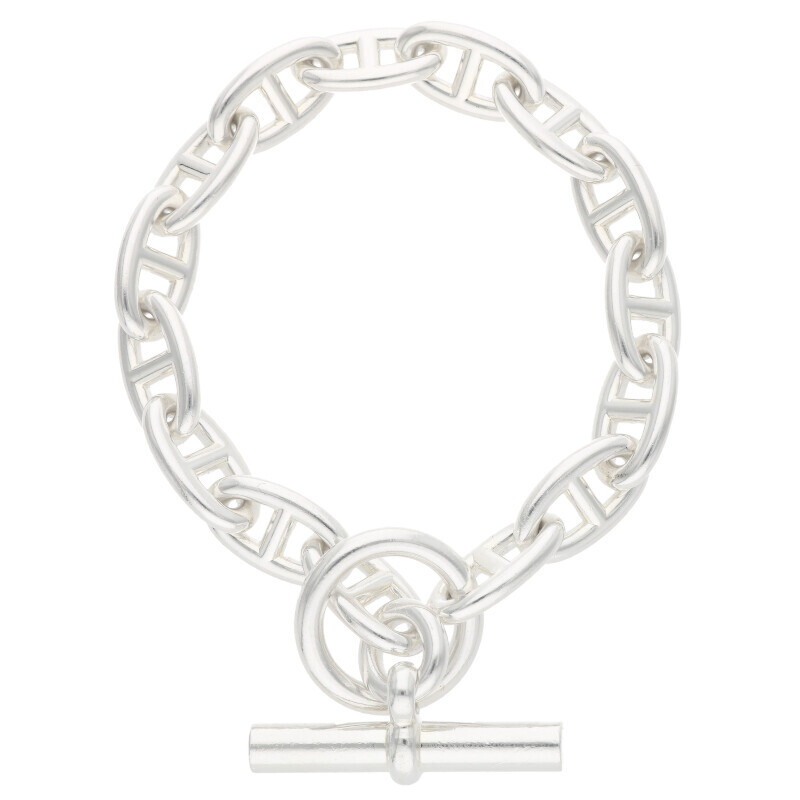 エルメス ブレスレット サイズ:15LINK Chaine d'Ancre GM シェーヌダンクルGMシルバーブレスレット 中古 NO05拍卖