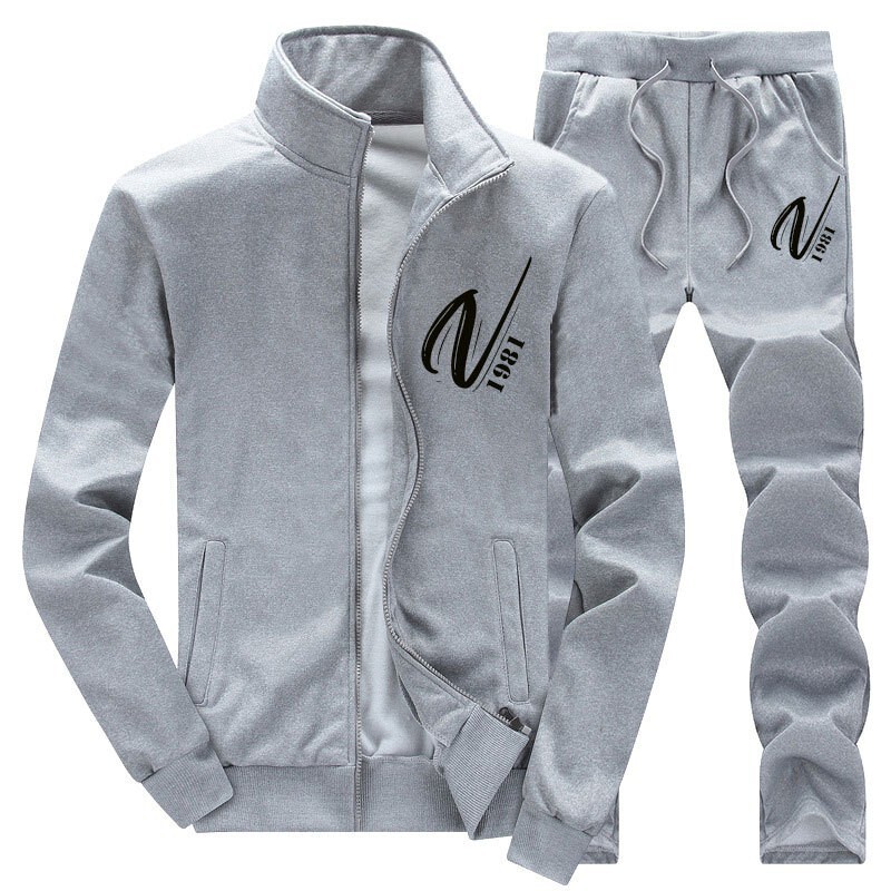 新作お色選択可メンズセットアップ スエット メンズ 上下セット 春 秋 スポーツウェア 部屋着 ジャージ 上下2点 グレー XL拍卖