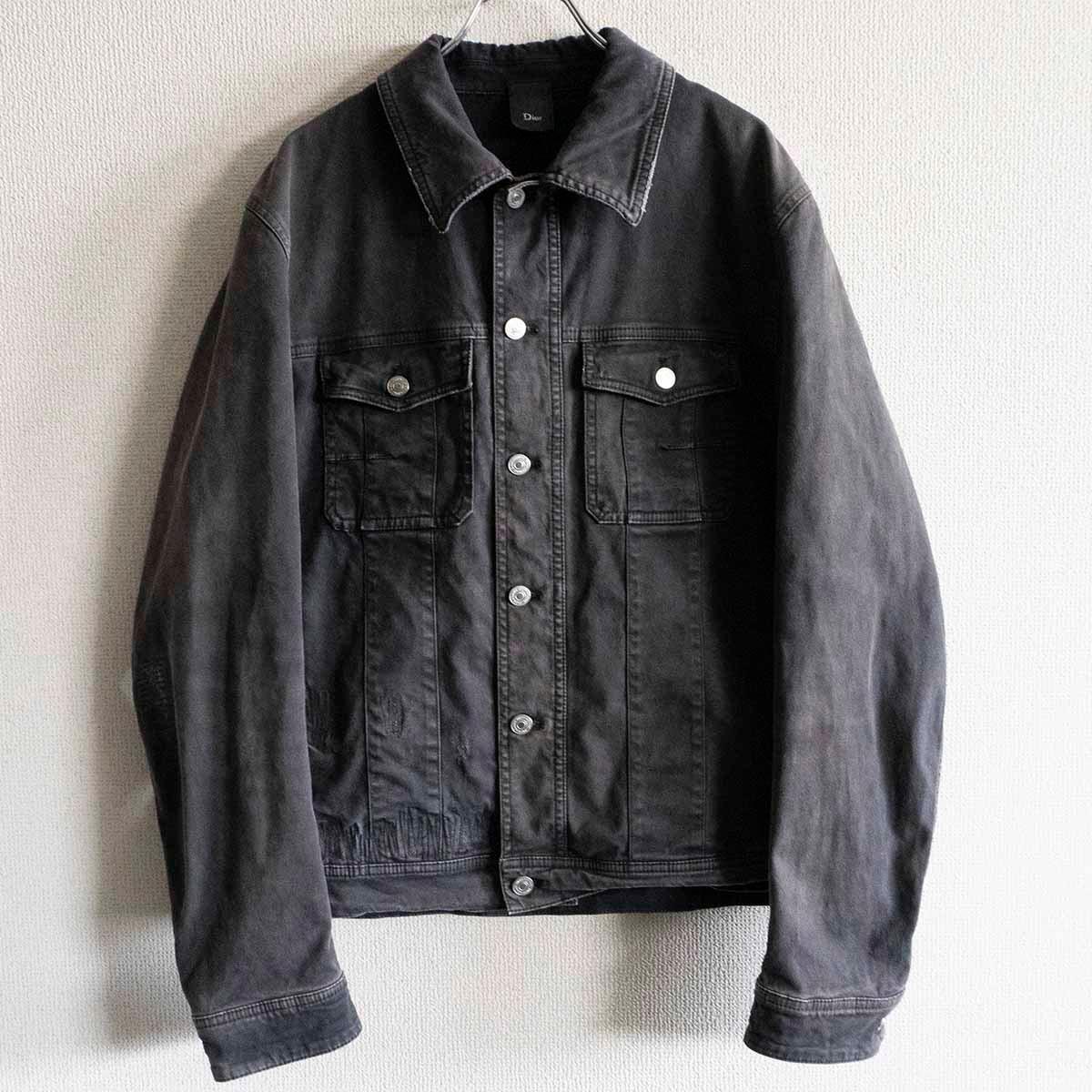 【美品】Dior HOMME【12AW ブラック リペア加工 ジャケット】 50 ディオールオム 25040885拍卖