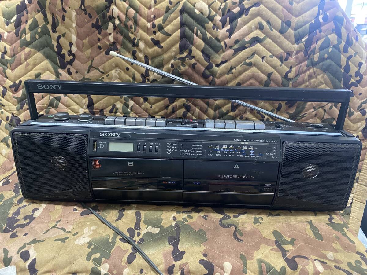 J7058 SONY ソニー CFS-W302 Wラジカセ 現状品拍卖