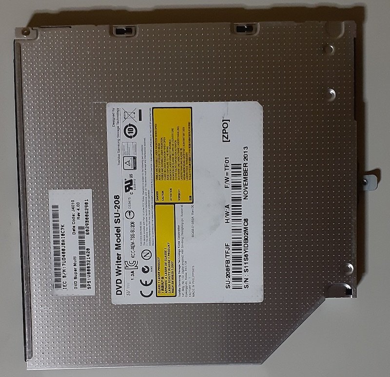 5413 SATA内蔵 ウルトラスリム9.5mm DVDマルチドライブ TSST SU-208 マウンタ付ベゼルなし DVD Writer Toshiba Samsung Storage Technology拍卖