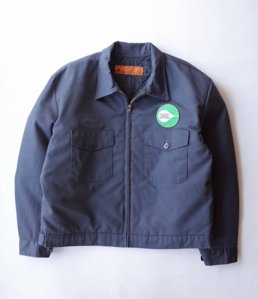 80's ビンテージ USA製 CARGILL ワークジャケット REDKAP XL 中綿入り 紺系 ワッペン TALON フルジップ アメリカ古着拍卖