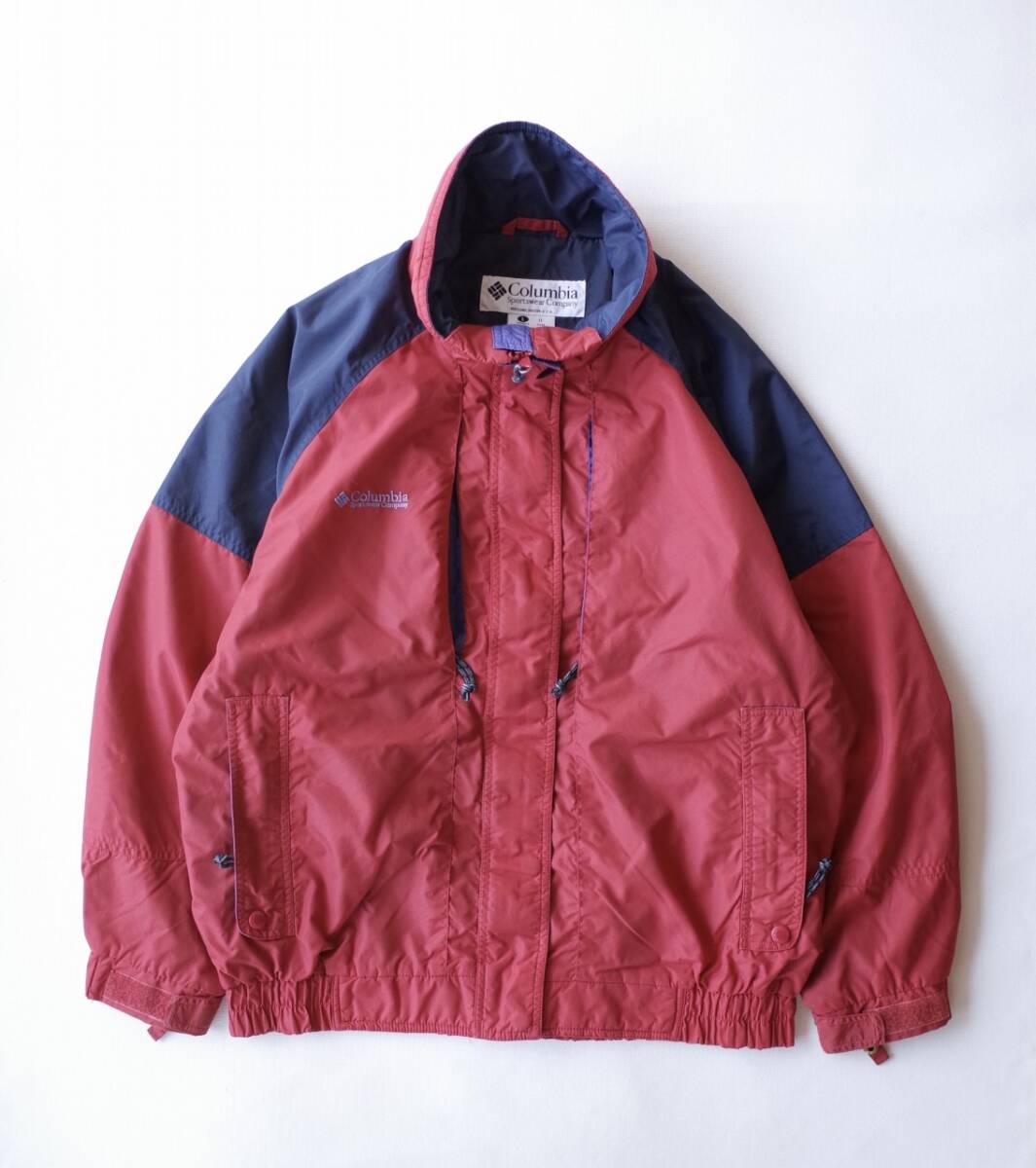 90's ビンテージ Colombia コロンビア ナイロンジャケット レディース L (メンズL~XL相当) 赤 POWDERKEG USA古着拍卖