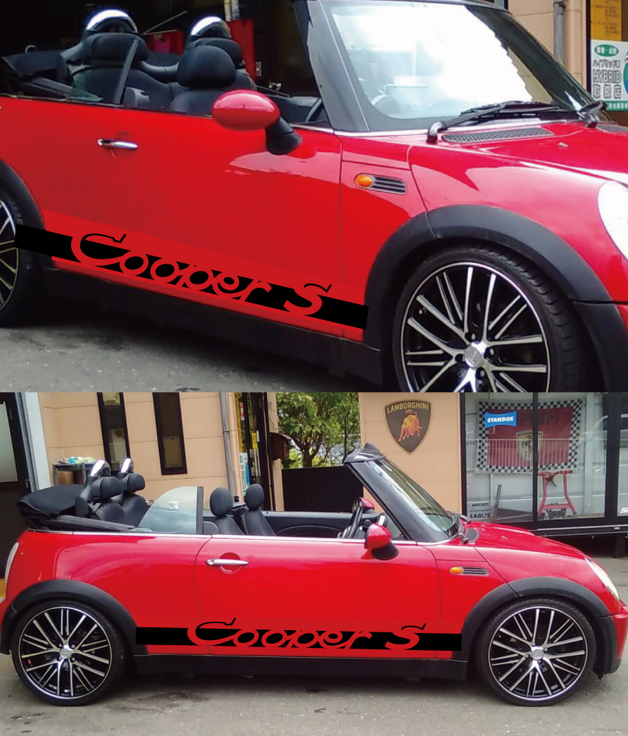 ☆送料無料!BMW ミニクーパーエス サイドデカールセット(左右セット)12色選択可★MINI COOPER S/高品質製品拍卖